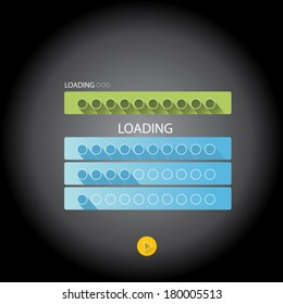 vector blue flat trendy design progress bar / loading bar / status bar / progress icon template for app or web site