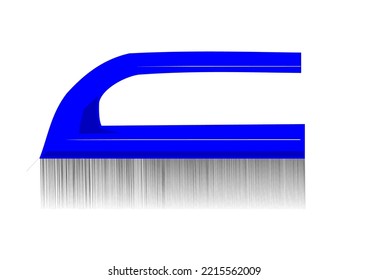 vector blue floor brush It has plastic bristles. have a convenient handle