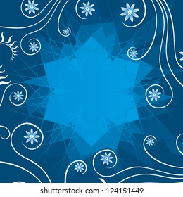 vector blue floral background