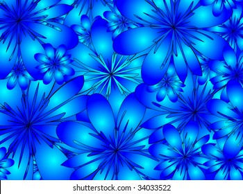 vector, blue floral background