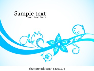 Vector blue floral background