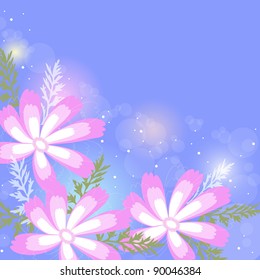 Vector blue floral background