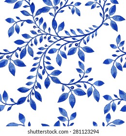 Patrón de textura de color azul vertebral.Patrón floral color agua.Patrón de flores azules.Se puede utilizar un patrón sin soldadura para papel pintado, rellenos de patrones, fondo de página web, texturas superficiales