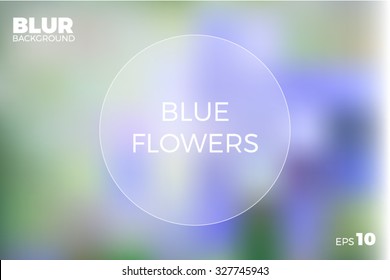 vector blue flowers blur background 
