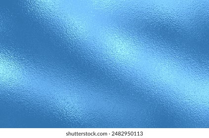 Vector blue foil texture background. Abstract gradient bright and shiny light reflection rough texture surface. Vector illustration for background, backdrop, web, wallpaper, print and design artwork.