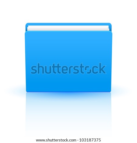 Vector blue folder isolated on white background. Eps10 Foto d'archivio © 