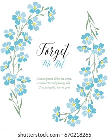 Vector Blue Forget Me Not Flowers