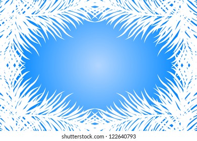 Vector blue frame with fir branches
