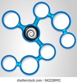 Vector blue frames for your text and spiral