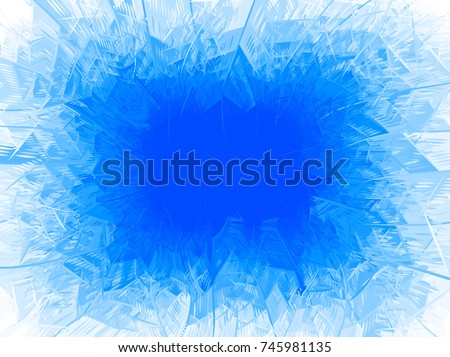 Vector blue frost frame. Eps8. RGB. One global color