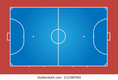 Vector Of  Blue  Futsal Court