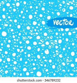 Vector blue geometric ornament seamless pattern. Random lines ornament with circles geometric ornament. For floral design, floral background, website. Primitive random lines pattern
