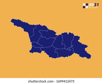 Vector blue of Georgia map on yellow background.