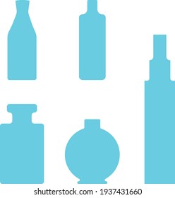 vector blue glass bottles of all sizes 