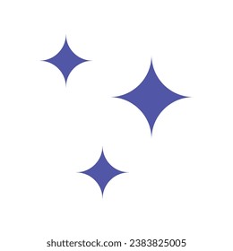 Vector blue glitter stars twinkling sparkle icon vector illustration.