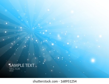 Vector blue glittering space burst - Vector background flare for decorative modern  design backgrounds 