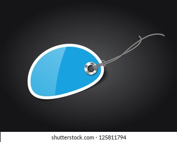 Vector blue glossy paper price tag