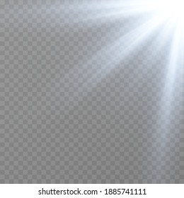 Vector blue glow. Magic glow, blue light, rays, blue flash png. Spark, star png. Vector image.