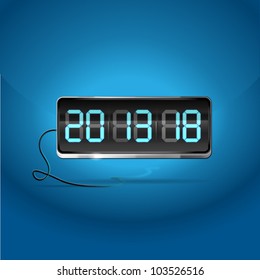 Vektorblau leuchtende digitale Zahlen - Countdown-Timer