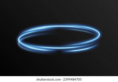 Vector blue glowing lines png. Magic lines of light. Speedy twisted lines. Light trail, glowing waves. Movement of energy flow. Light effect. PNG.