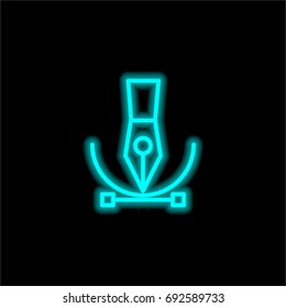 Vector blue glowing neon ui ux icon. Glowing sign logo vector