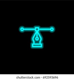 Vector blue glowing neon ui ux icon. Glowing sign logo vector