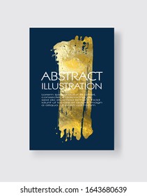 Vector Blue and Gold Design Templates for Brochures, Flyers, Mobile Technologies, Applications, Online Services, Typographic Emblems, Logo, Banners and Infographic. Golden Abstract Modern Background.