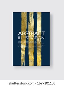 Plantillas de diseño Vector Blue y Gold para folletos, volantes, tecnologías móviles, aplicaciones, servicios en línea, emblemas tipográficos, logotipos, banners e infográficos. Fondo De Oro Abstracto Moderno.