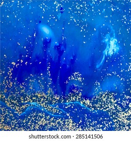 vector blue and gold marbled background. Amazing liquid marble pattern. Blue marble texture. Golden marble pattern. Unique marble blue background. 