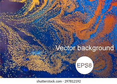 vector blue and gold marbling liquid pattern