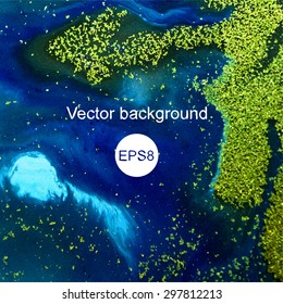 vector blue and gold marbling liquid pattern