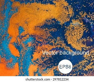 vector blue and gold marbling liquid pattern