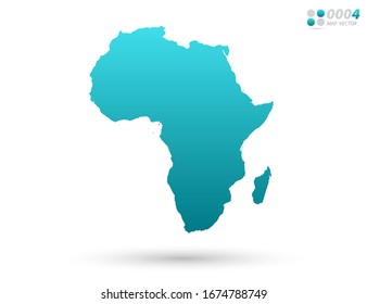 Vector blue gradient of Africa map on white background. Organized in layers for easy editing.