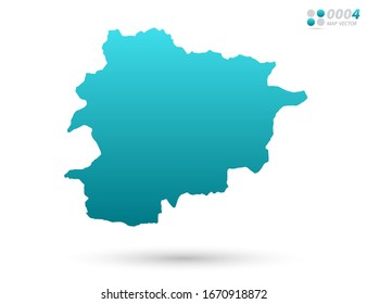 Vector blue gradient of Andorra map on white background. Organized in layers for easy editing.
