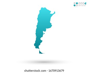 Vector blue gradient of Argentina map on white background. Organized in layers for easy editing.