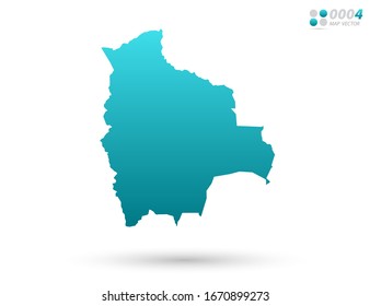 Vector blue gradient of Bolivia map on white background. Organized in layers for easy editing.