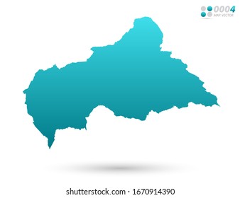 Vector blue gradient of Central African map on white background. Organized in layers for easy editing.