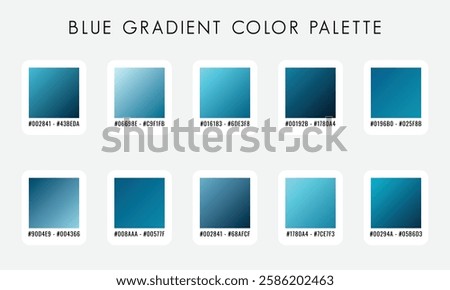 Vector Blue Gradient Color Palette Collection