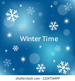 Vector blue gradient design. Winter background with winter time
