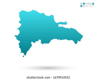 Vector blue gradient of Dominican Republic map on white background. Organized in layers for easy editing.