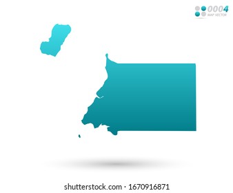 Vector blue gradient of Equatorial Guinea map on white background. Organized in layers for easy editing.