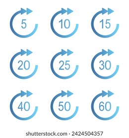 vector blue gradient fast forward icon symbols