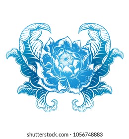 Vector Blue Gradient Flower Illustration