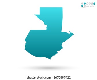 Vector blue gradient of Guatemala map on white background. Organized in layers for easy editing.