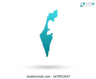 Vector blue gradient of Israel map on white background. Organized in layers for easy editing.