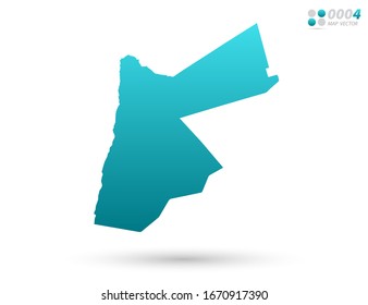 Vector blue gradient of Jordan map on white background. Organized in layers for easy editing.