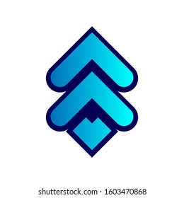 Vector blue gradient logo design element. 