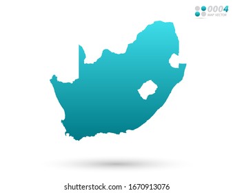 Vector blue gradient of South Africa map on white background. Organized in layers for easy editing.