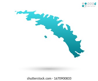 Vector blue gradient of South Georgia map on white background. Organized in layers for easy editing.