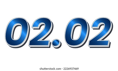 Vector of blue gradient with text 02.02, suitable for advertising content